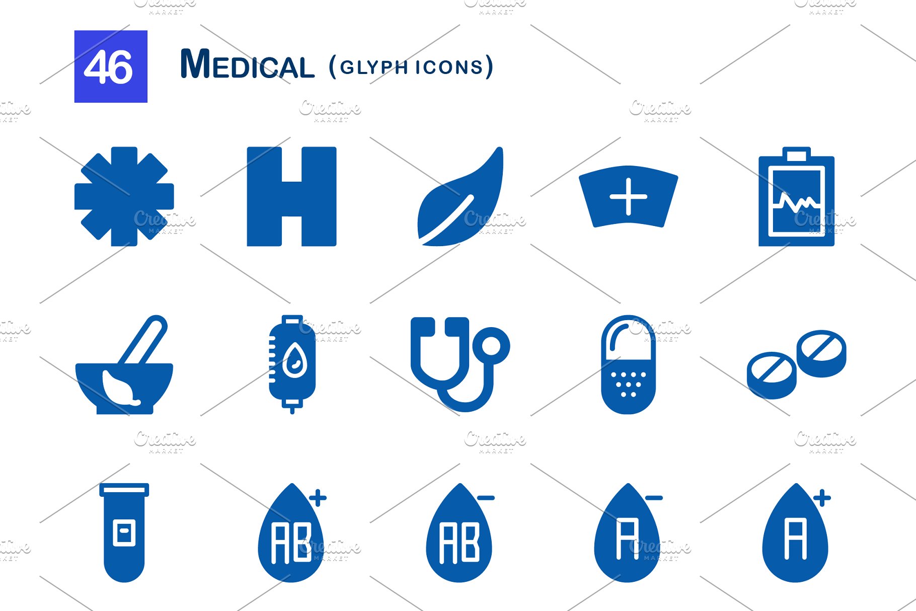 医学图标集 46 medical glyph icons