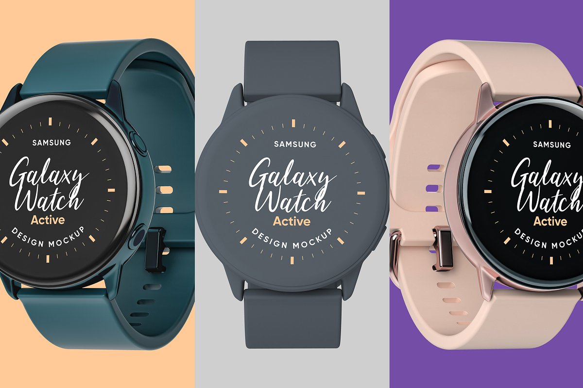 samsung galaxy watch 三星手表样机手表ui设计展示样机下载[psd]